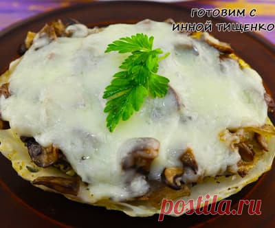 Пекинская капуста с грибами в духовке