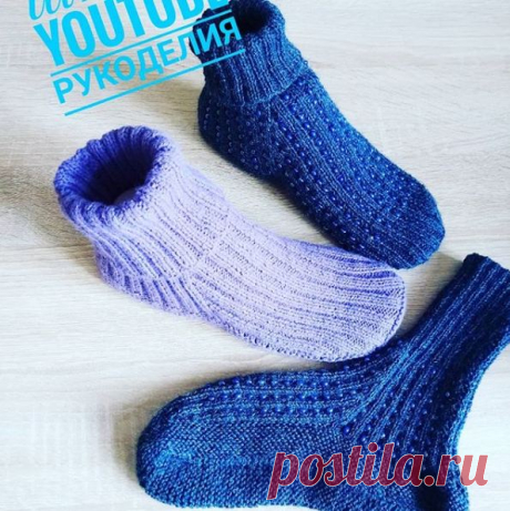 Как связать носки на двух спицах