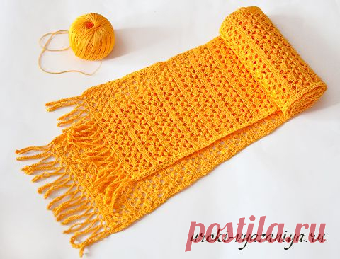 Ажурный шарф крючком | Вязание крючком
