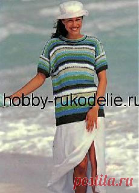 Хобби (рукоделие своими руками): вышивка, вязание » Архив блога » Полосатый ПУЛОВЕР СО СНЯТЫМИ ПЕТЛЯМИ – вязание спицами