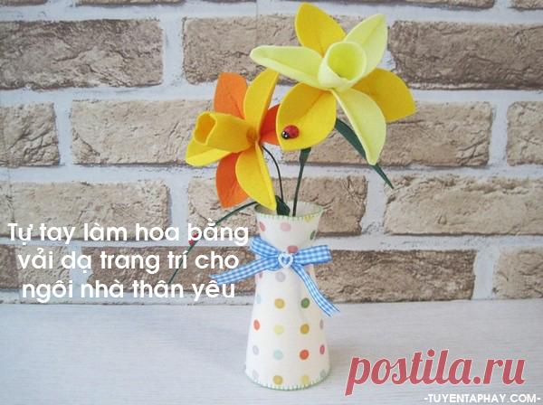 Tự tay làm hoa bằng vải dạ trang trí cho ngôi nhà thân yêu