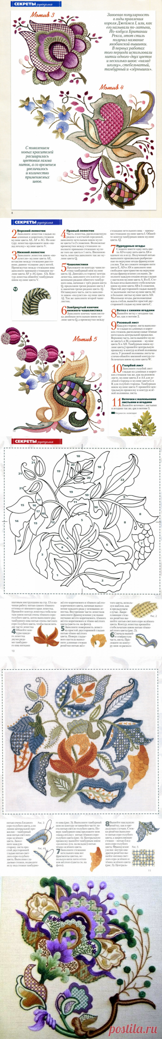 Якобинская вышивка. Схемы - запись пользователя Наталья (Наталья) в сообществе Вышивка в категории Другие виды вышивки