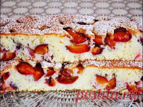 ПИРОГ со СЛИВАМИ Быстрый в приготовлении ВКУСНЫЙ ПИРОГ заливной пирог Пирог со сметаной ПИРОГИ