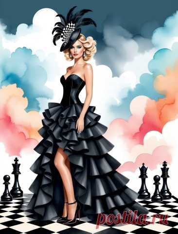 Невероятная шахматная фантазия в винтажном стиле. Генерация из нейросети Stable Diffusion - Stable Diffusion 1.5 / SDXL примеры промтов - Форум ИИ о нейросетях - Yes Ai
