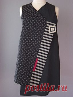 Wrapper Shoulder Vest in Brown and Black by Juanita Girardin