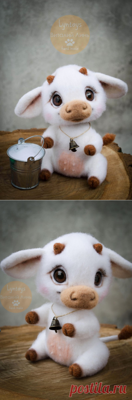 Cute Cow toy Felted cow Handmade toy calf Collectible | Etsy