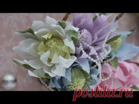 Кувшинка из бумаги / Водяная лилия своими руками / DIY Crepe paper Water lily - YouTube #свитдизайн #гофрированнаябумага