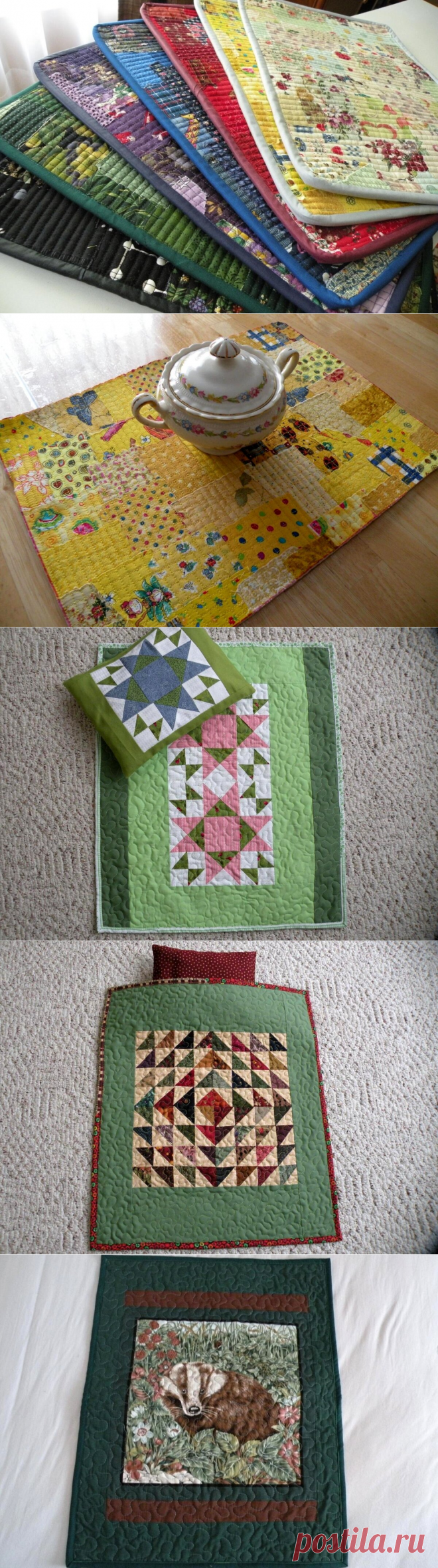Из лоскутков - подстановочные салфетки, панно и... кукольные одеялки. На примере работ Нины Завацкой | Подушкины секреты | Яндекс Дзен