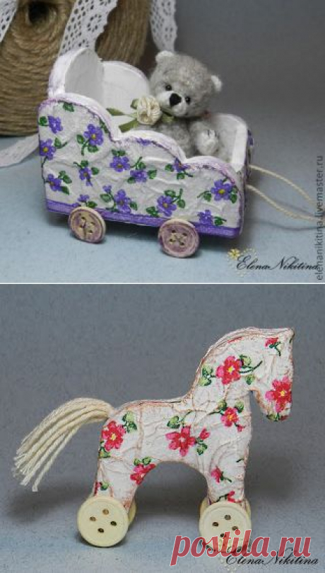 тележка из картона МК - Ярмарка Мастеров - ручная работа, handmade