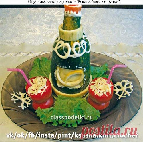 «Шампанское с бокалами» из овощей. - Поделки к Рождеству и Новому Году - Поделки к праздникам - Каталог статей - Классные поделки