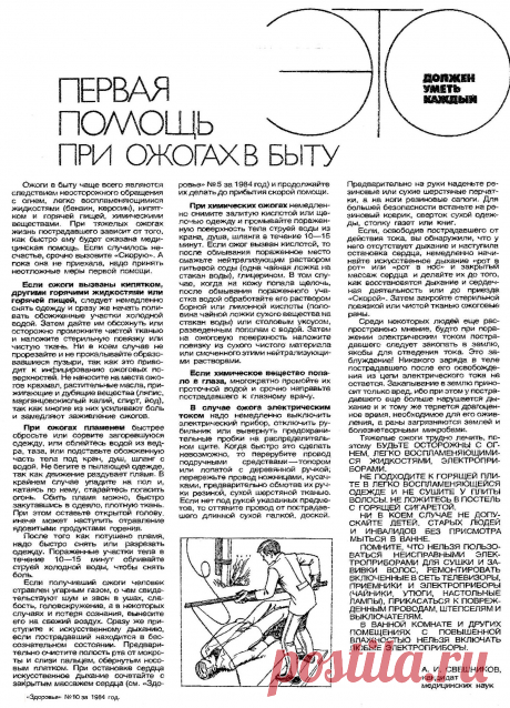 Первая помощь при ожогах в быту