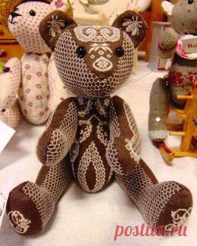 L'ours Dentelle, чудесный медвежонок с вышивкой!
