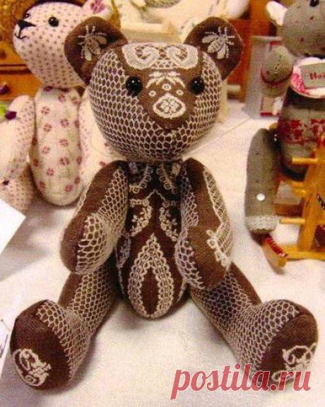 L'ours Dentelle, чудесный медвежонок с вышивкой!