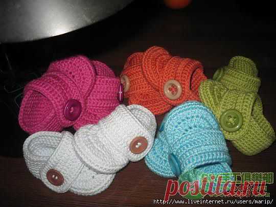 Пинетки крючком: схемы, идеи - схема пинеток - Babyblog.ru