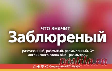 Заблюреный что это, что значит Заблюреный