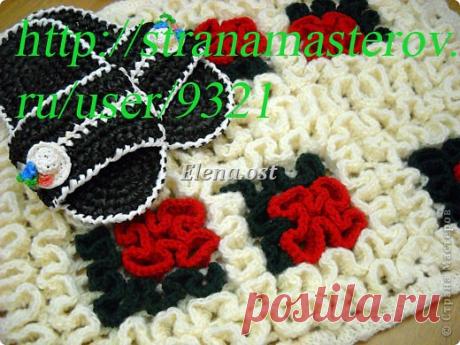 Вязание - Коврик вязаный Цветочный в технике объемного вязания » Поиск мастер классов, поделок своими руками и рукоделия на SearchMasterclass.Net