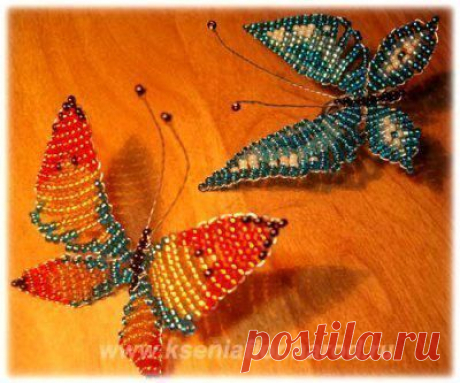 Бабочки из бисера. Схемы. #бисероплетение@handmade_blog https://biser.info/node/104253