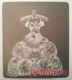 Платье в технике парчмент крафт + шаблон.