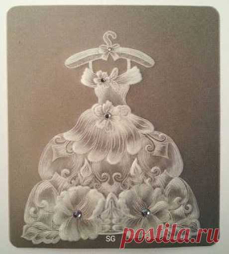 Платье в технике парчмент крафт + шаблон.