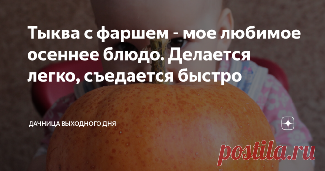 Тыква с фаршем - мое любимое осеннее блюдо. Делается легко, съедается быстро Одна из причин, по которым я прощаю осени её дожди и холод - это возможность начинать есть свежие, поспевшие тыквы. В этом году на даче мне не удалось вырастить урожай тыкв, но спасибо брату, который привез мне отличные тыковки, а значит я могу вволю готовить блюда со своим любимым овощем.
У меня есть излюбленный рецепт тыквы, который нравится абсолютно всем ценителям этого овоща. Самое сложное в