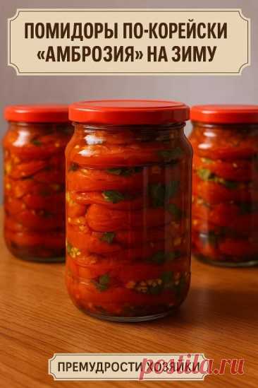 🍅✨ ПОМИДОРЫ ПО-КОРЕЙСКИ «АМБРОЗИЯ» НА ЗИМУ — настоящая вкуснятина,... | Интересный контент в группе Мудрая Хозяйка