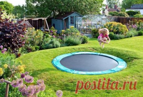 23 дизайнерские идеи для дачи | Prikolisti.com батут для ребёнка. Оригинальное решение .