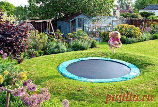 23 дизайнерские идеи для дачи | Prikolisti.com батут для ребёнка. Оригинальное решение .
