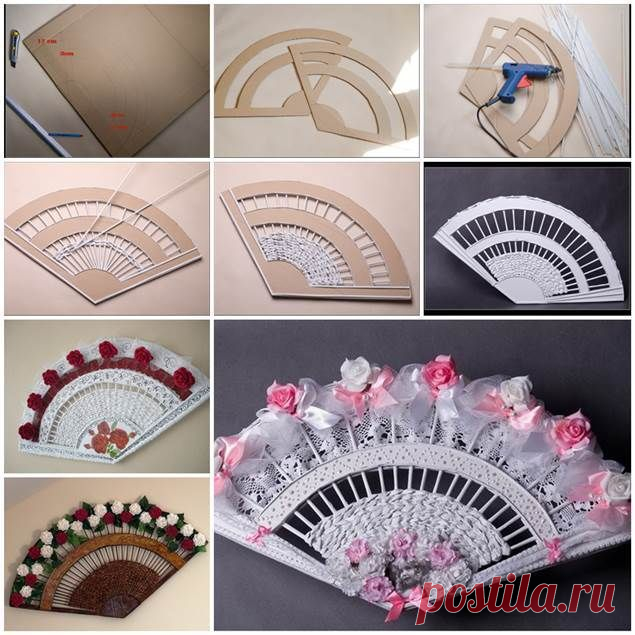 DIY Декоративные Вентилятор от Старого газеты и картон | iCreativeIdeas.com