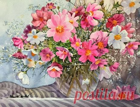 Цветы как бабочки...Таиландский художник Kitipong Ti