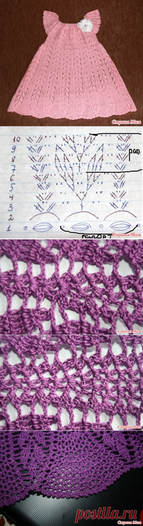 Платье девочкам-конфеточкам крючком.. он-лайн от Камиллы - Вяжем вместе он-лайн - Страна Мам