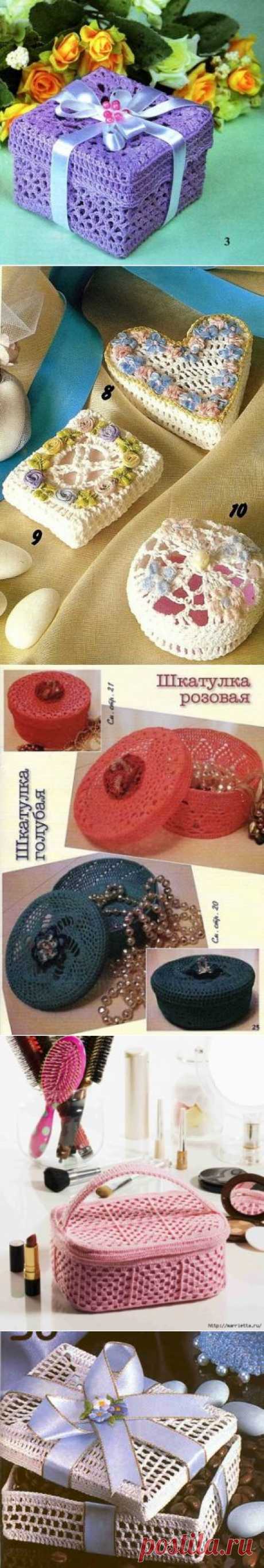 Шкатулочки, коробочки крючком