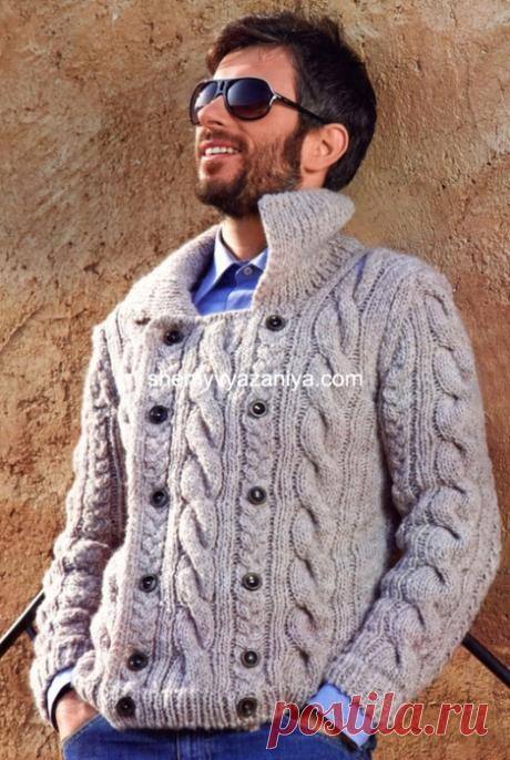 Три мужских жакета спицами. Описание