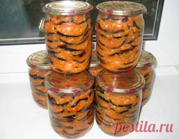Моя любимая закуска из жареных баклажанов в чесночном маринаде.