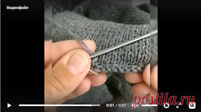 Красивый способ закрытия края спицами.