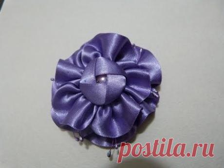 turorial como hacer flores moños en cinta organza para el cabello paso a paso vídeo No224.