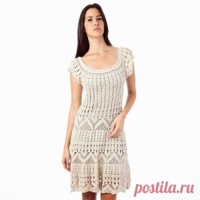 Мир хобби: Летнее ажурное платье (вязание крючком)