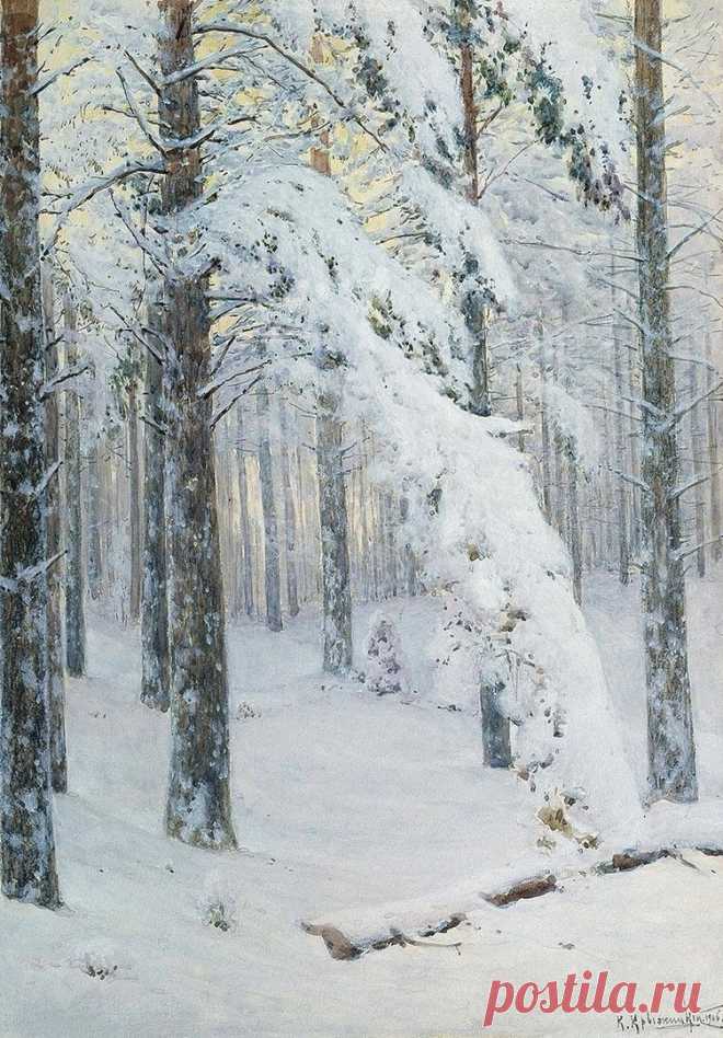 Художник Константин Яковлевич Крыжицкий (1858-1911).
«Лес зимой», 1906 г.