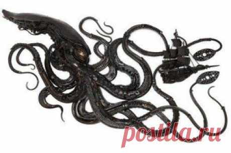 Скульптуры животных и фантастических существ из повседневных предметов Алан Уильямс (Alan Williams) — потрясающий художник по металлу из Брайтона, Великобритания, который из найденного металлолома и металлических отходов производства создаёт скульптуры животных и фантаст...