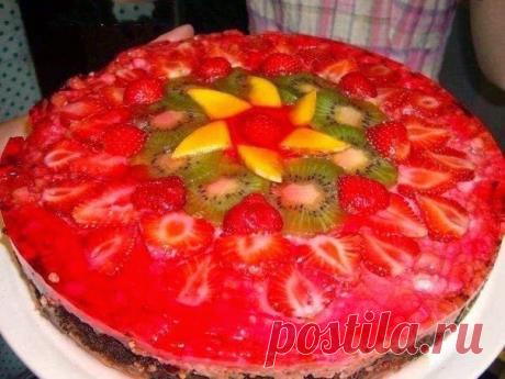 Шустрый повар.: Торт с творогом и клубничным желе