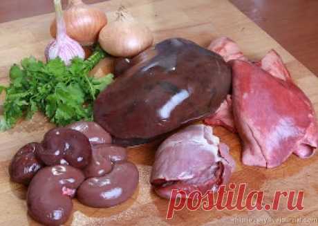 Шашлык из говяжей печени с салом