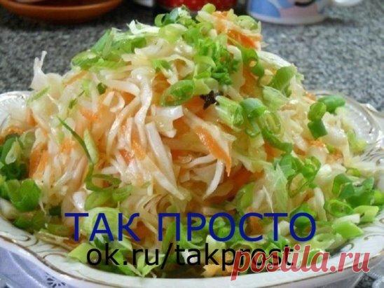 Остренькая капуста быстрого приготовления.Капуста получается очень вкусной и моментально 
