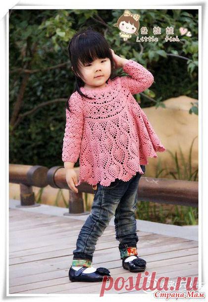 Туника-кофточка девочке "Лилии+Ананасы" ))) - Вяжем вместе он-лайн - Страна Мам