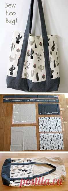 Sew your own unique and eco-friendly shopping bags! Sewing…