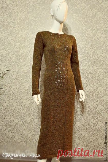 Вязаное платье &quot;Pandora &quot; - однотонный,платье,платье вязаное,платье длинное
