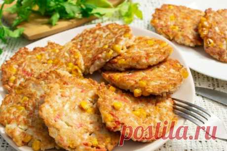 Котлеты из крабовых палочек с сыром и кукурузой — Ботаничка