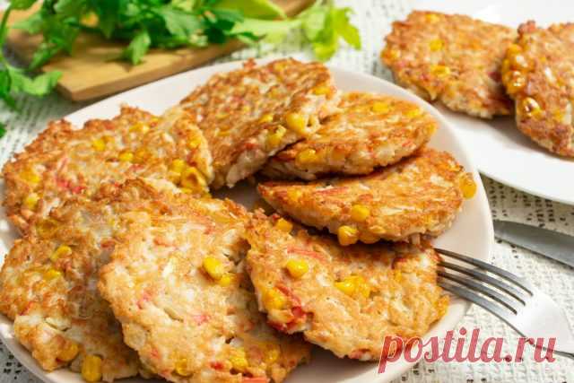 Котлеты из крабовых палочек с сыром и кукурузой — Ботаничка