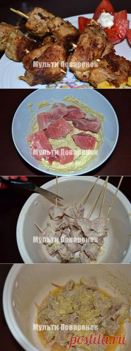 Шашлык в мультиварке: рецепт шашлыка на шпажках из свинины | Мультиповаренок