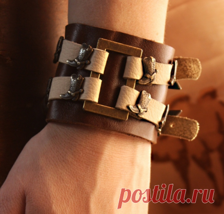 Кожаные браслеты ручной работы