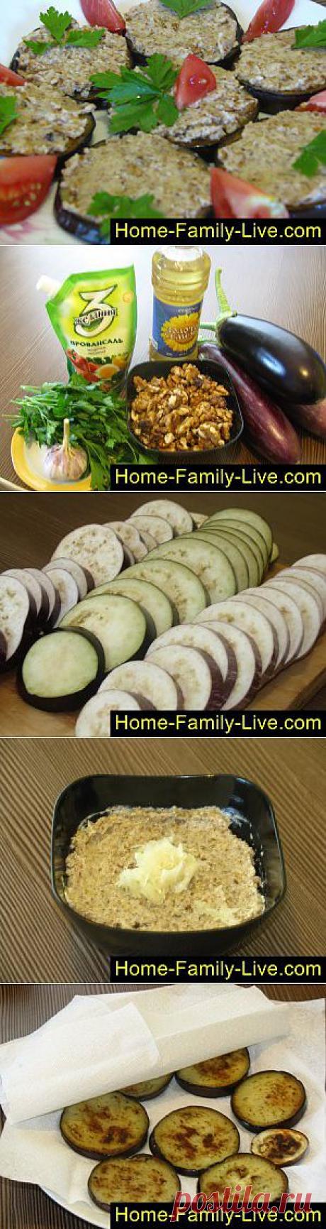 Кулинарные рецепты Баклажаны с грецкими орехами - пошаговый фоторецепт - закуска из бакла