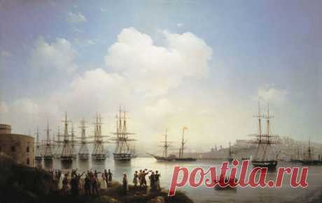 1846. Айвазовский И.К. "Русская эскадра на севастопольском рейде.". Работы художника. Айвазовский Иван Константинович